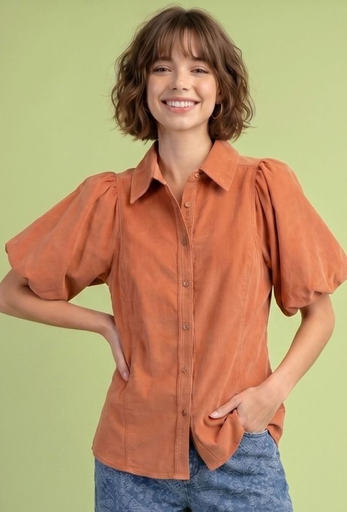 Rust Bubble Slv Top