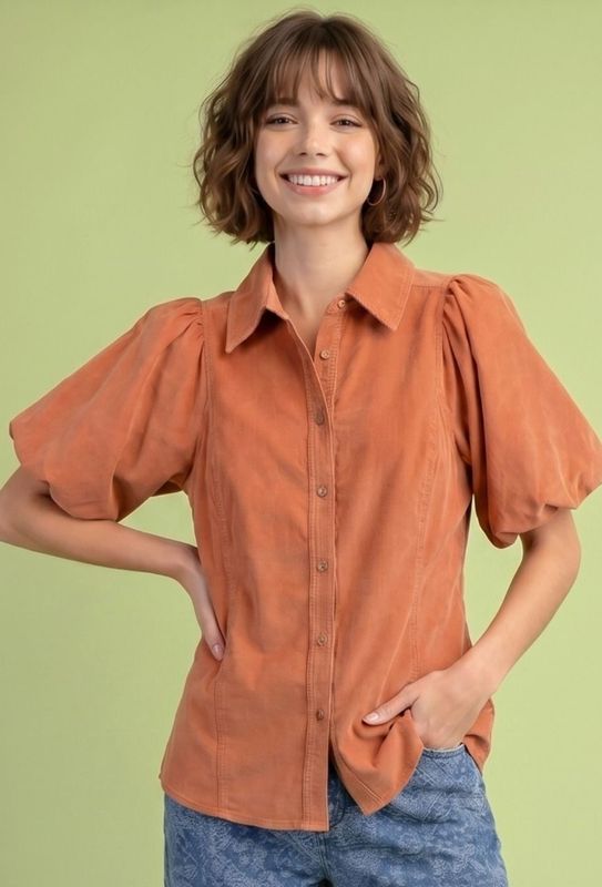 Rust Bubble Slv Top