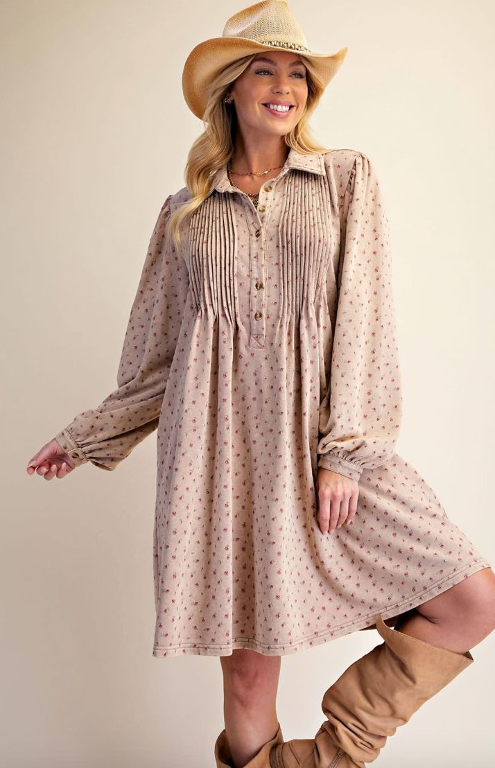 LS Floral Knit Dress