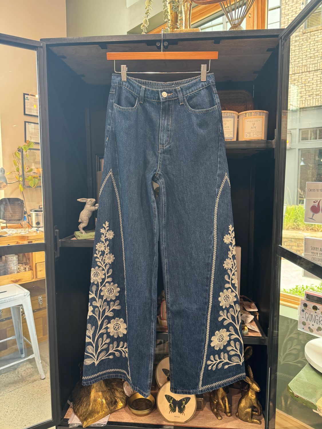 Dark Floral Jeans
