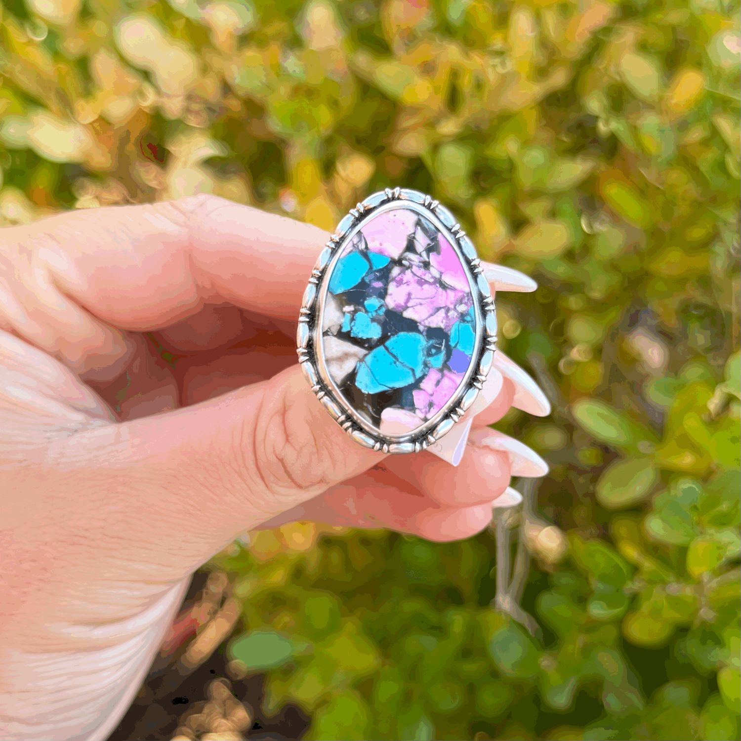 Composite Stone Ring  - sz 9