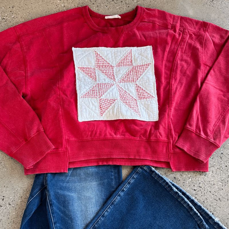 Star Quilt SS - Red/Red M