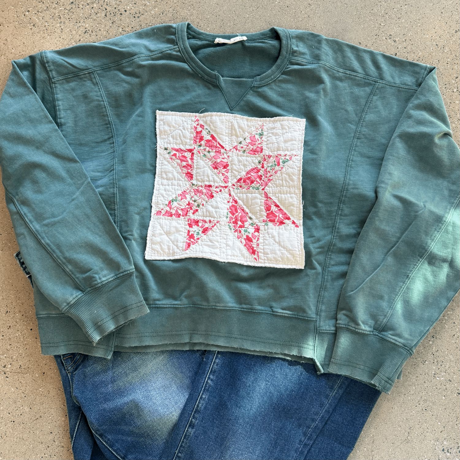 Star Quilt SS - Pink Floral M