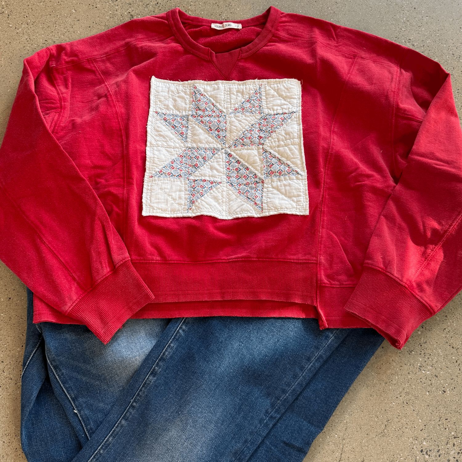 Star Quilt SS - Blue/Red Floral S