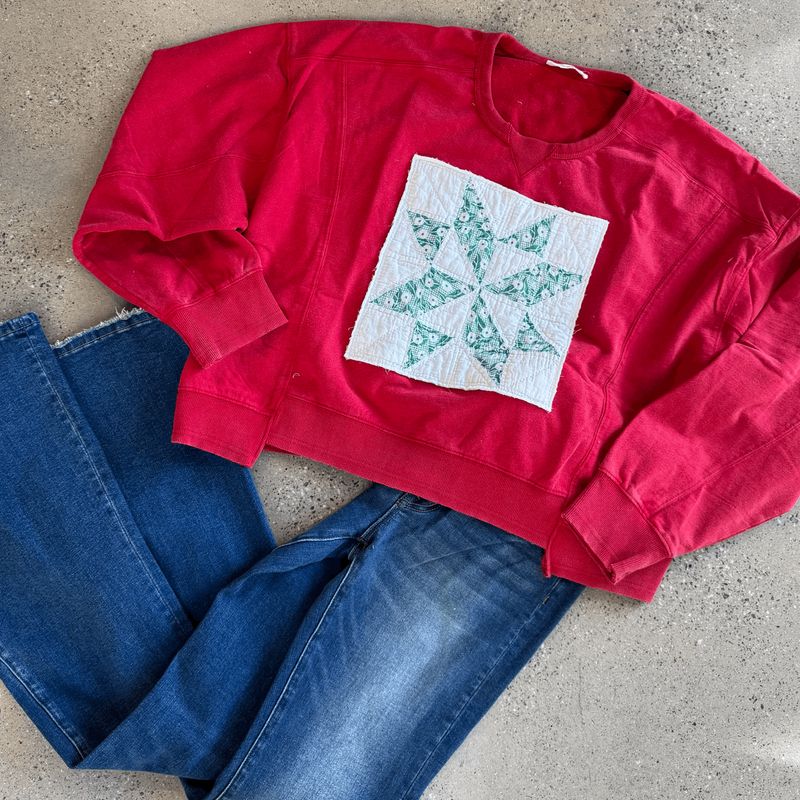 Star Quilt SS - Red/Green L