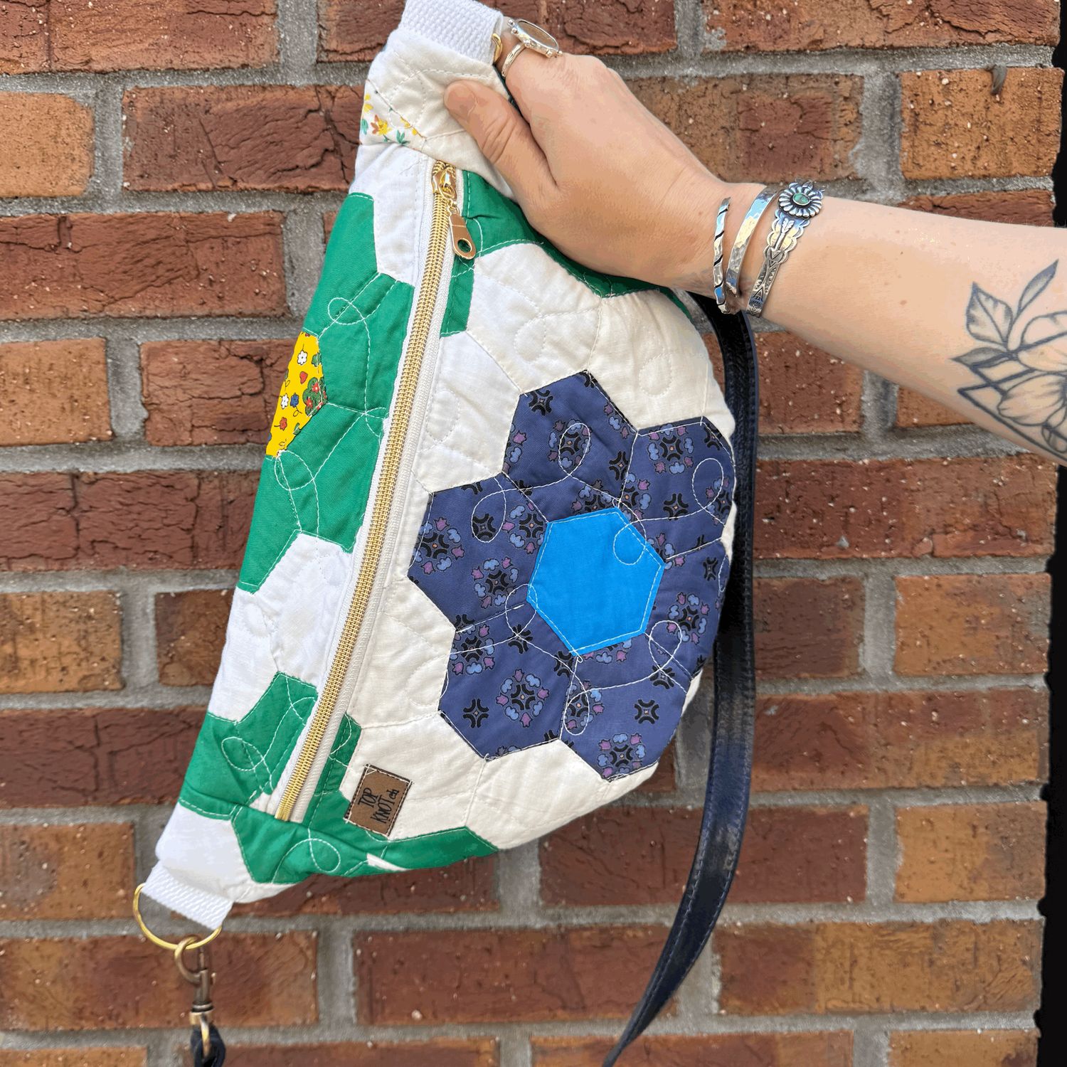 Vintage Bum Bag - Blue Flower