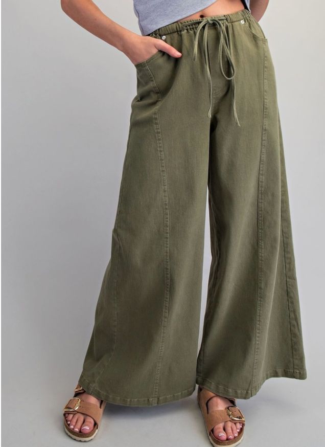 Green Wide Leg Pant