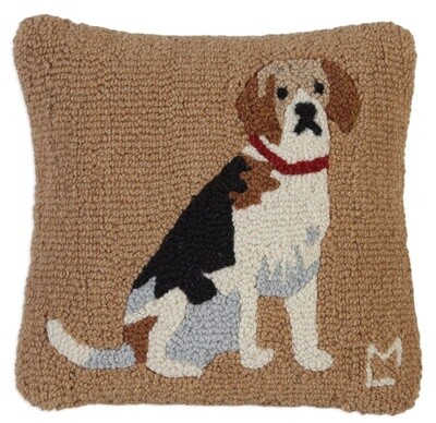 Pillow Beagle Hooked on beige