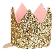 Mini Gold Glitter Crown Hair Clip