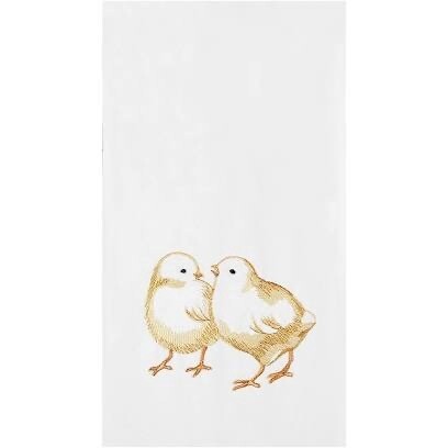 Chicks Dishtowel Embroidered 2 Chicks