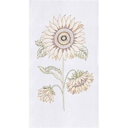 Sunflower Dishtowel Embroidered