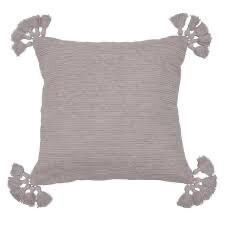 Grey Chenille Pillow with Tassels