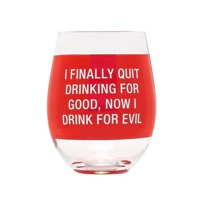 Drink for Evil Wine glass