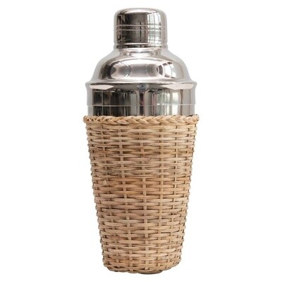 Stainless Steel Cocktail Shaker with Wicker Cover