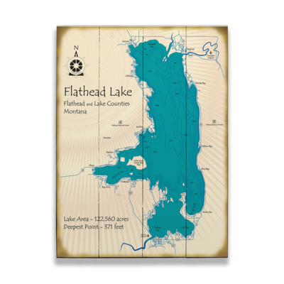Flathead Lake Map Sign