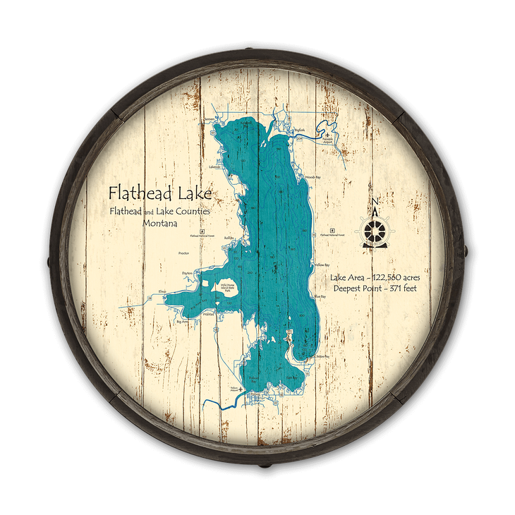 Flathead Lake Map - Barrel End