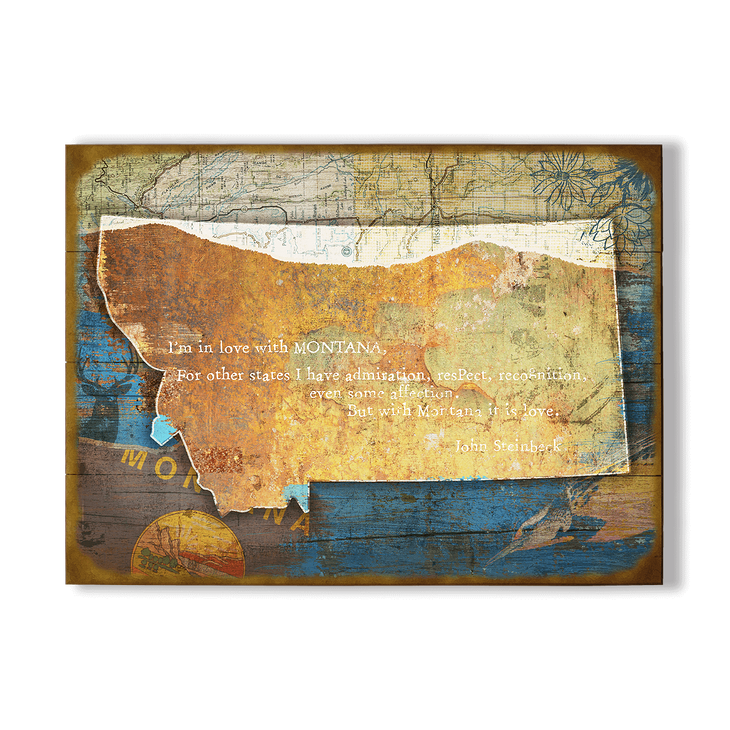 Montana Sentimental Wood Sign - Steinbeck Quote