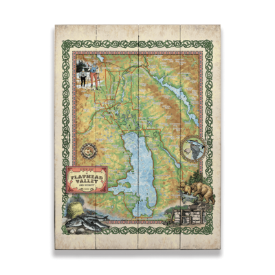 Historic Flathead Valley Montana Vintage Map