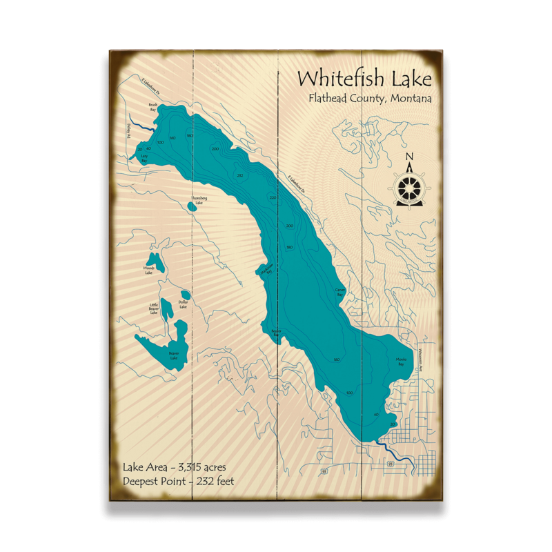 Whitefish Lake Map, Sign