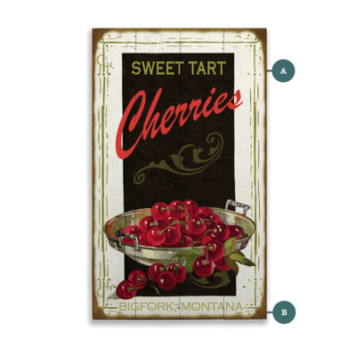 Sweet Tart Cherries Vintage Sign