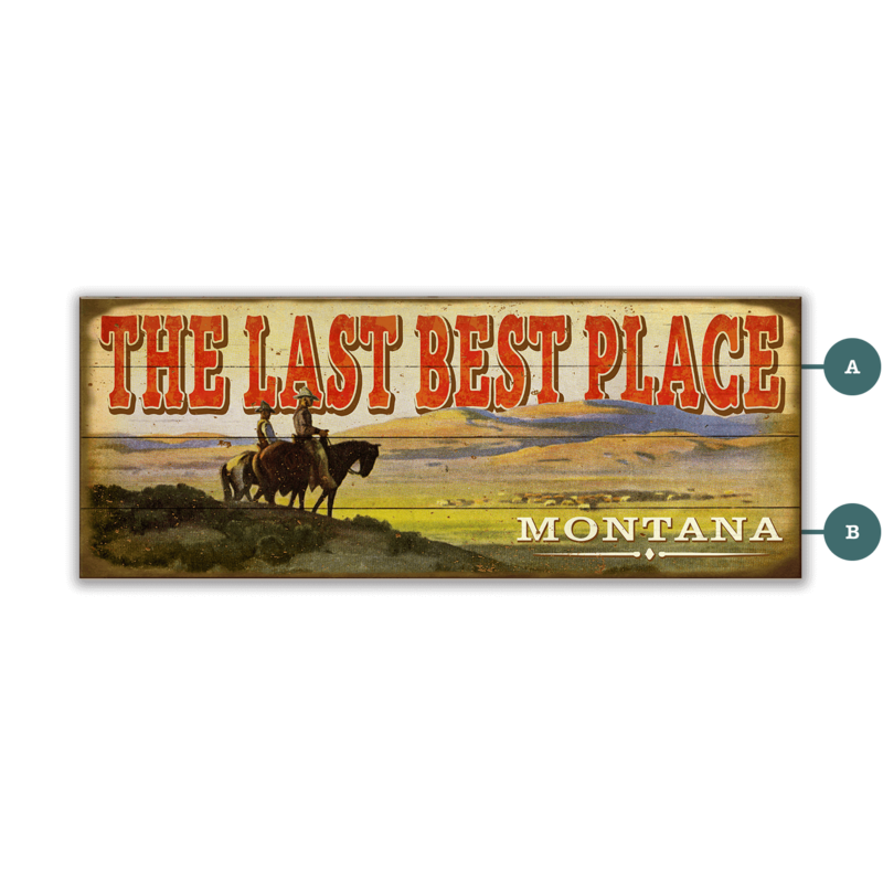 The Last Best Place Vintage Sign