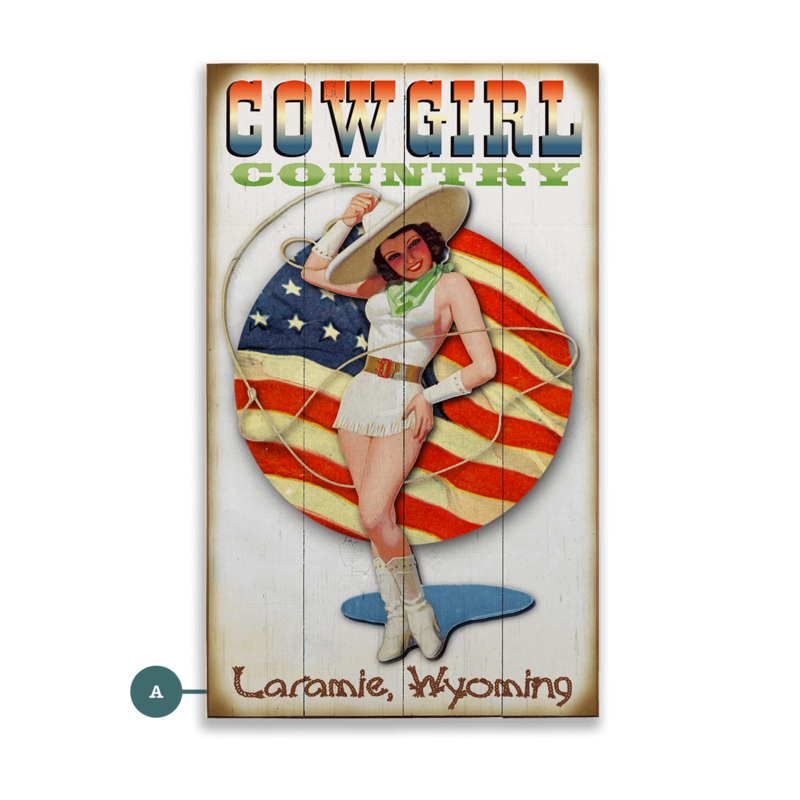 Cow Girl Country Vintage Sign