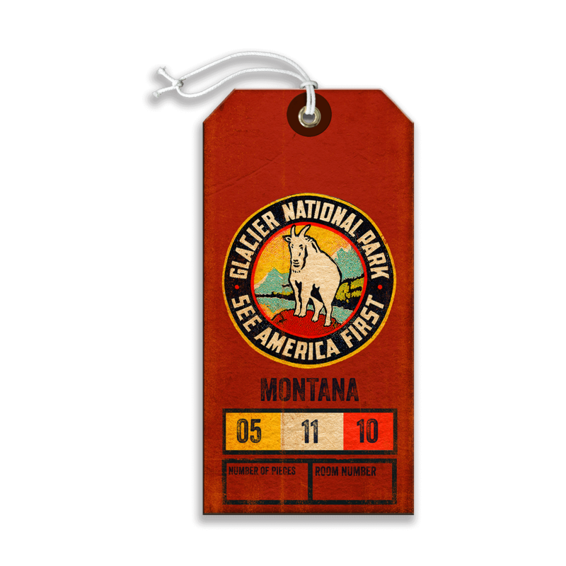 Glacier Park Luggage Tag Style/Vintage Sign