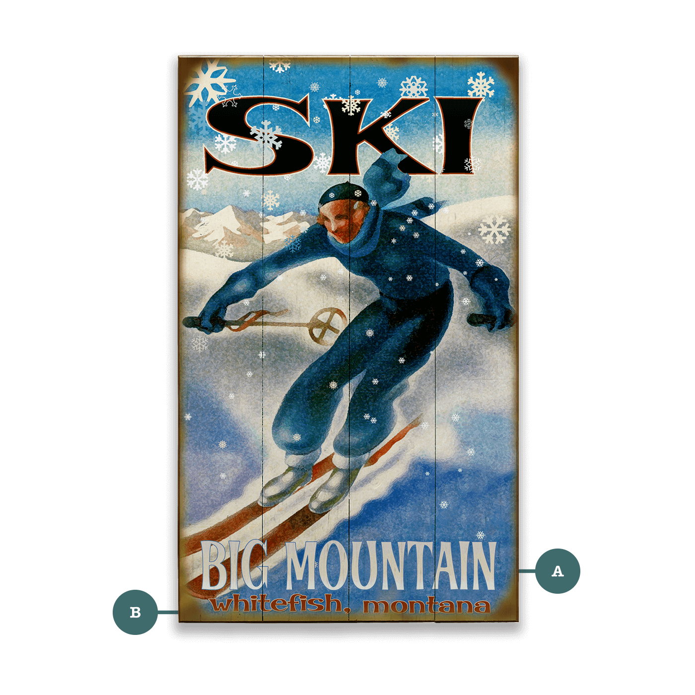 Blue Downhill Skier