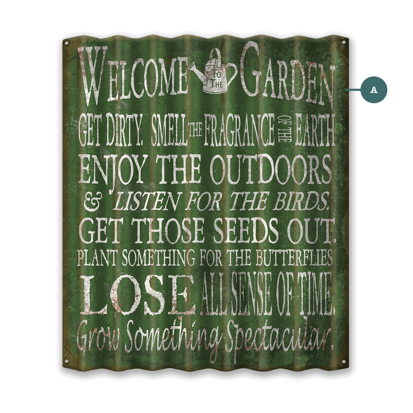 Welcome to the Garden Corrugated Metal Sign