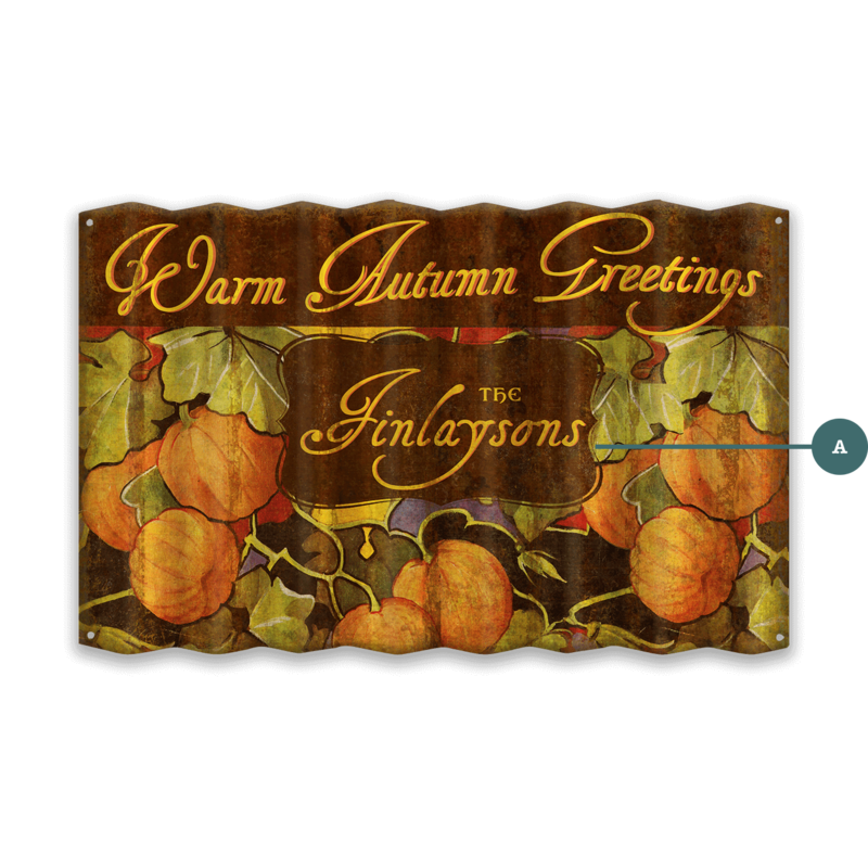 Warm Autumn Greetings Corrugated Metal Sign