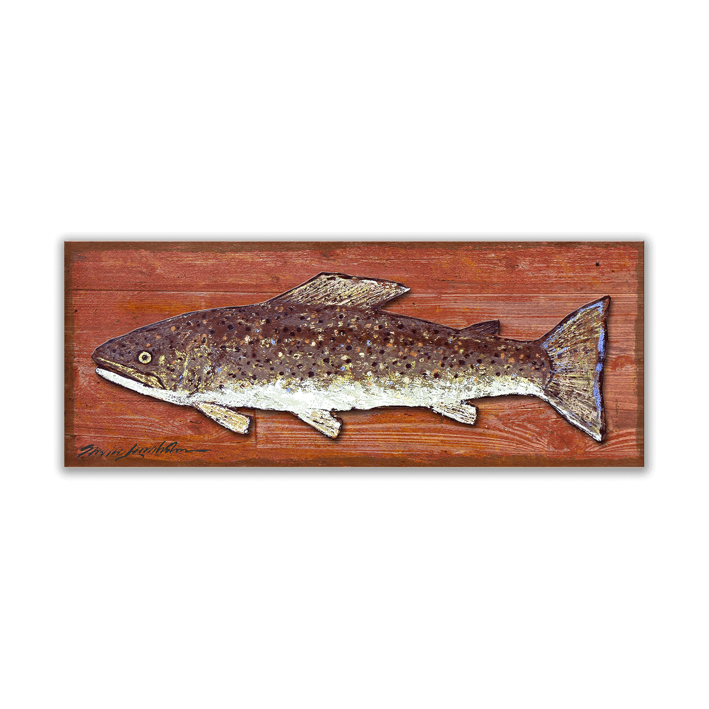 Dolly Varden Trout - Wood and Metal Sign