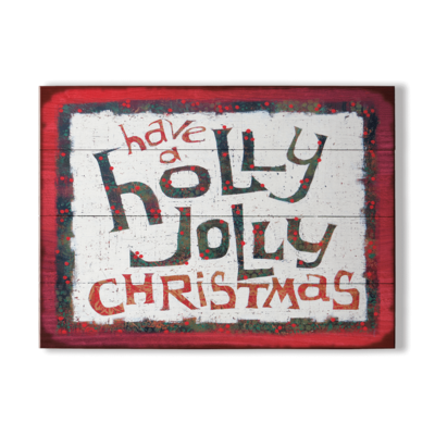 Christmas Holly Jolly Wood Sign