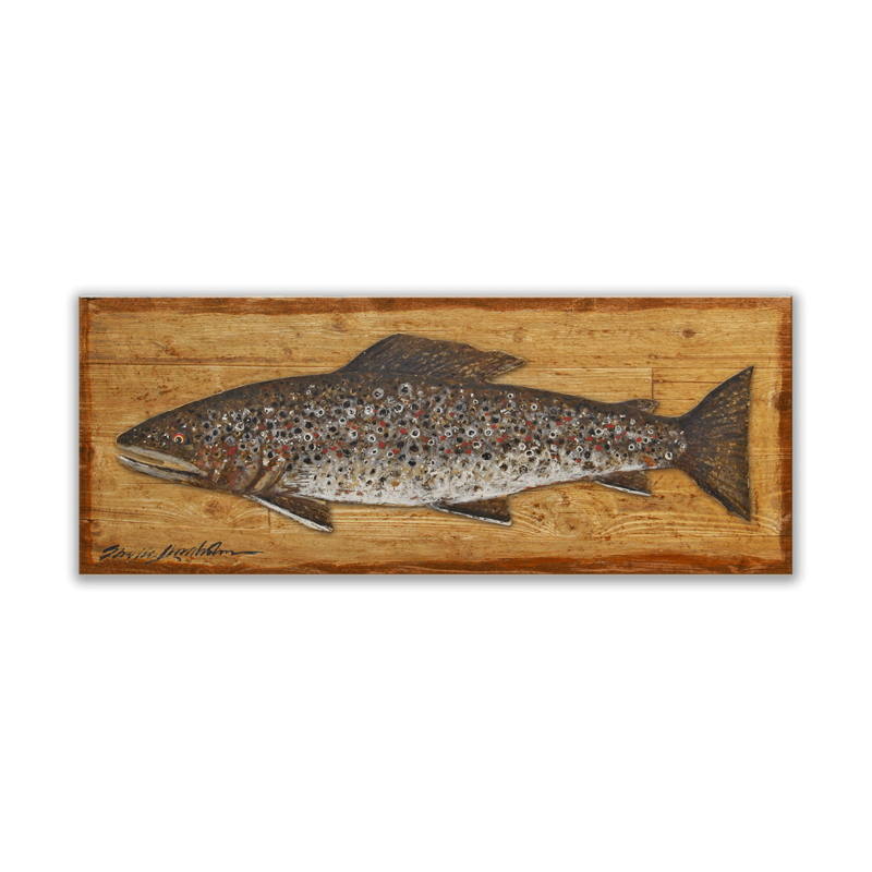 Brown Trout - Shelle Lindholm Art -  2pc Sign