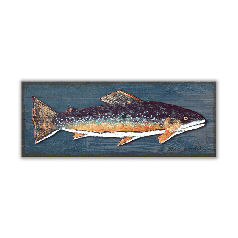 Brook Trout - Wood and Metal Sign by Shelle Lindholm