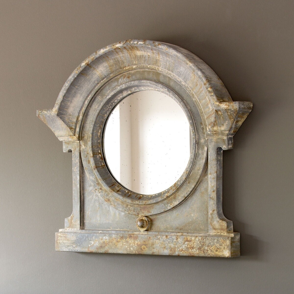 Vintage Arched Metal Mirror