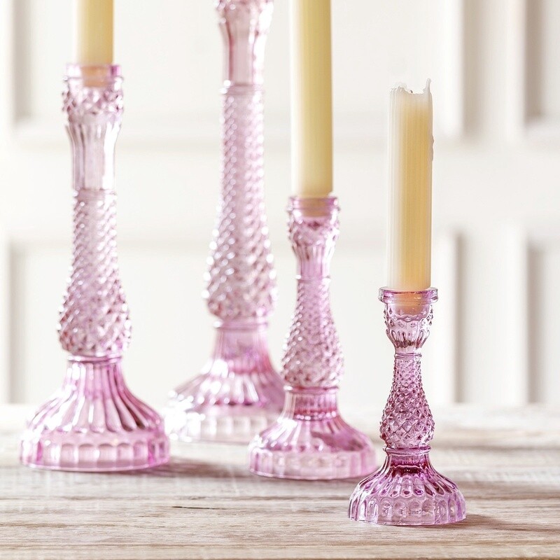 Pressed Glass Taper Holder Violet