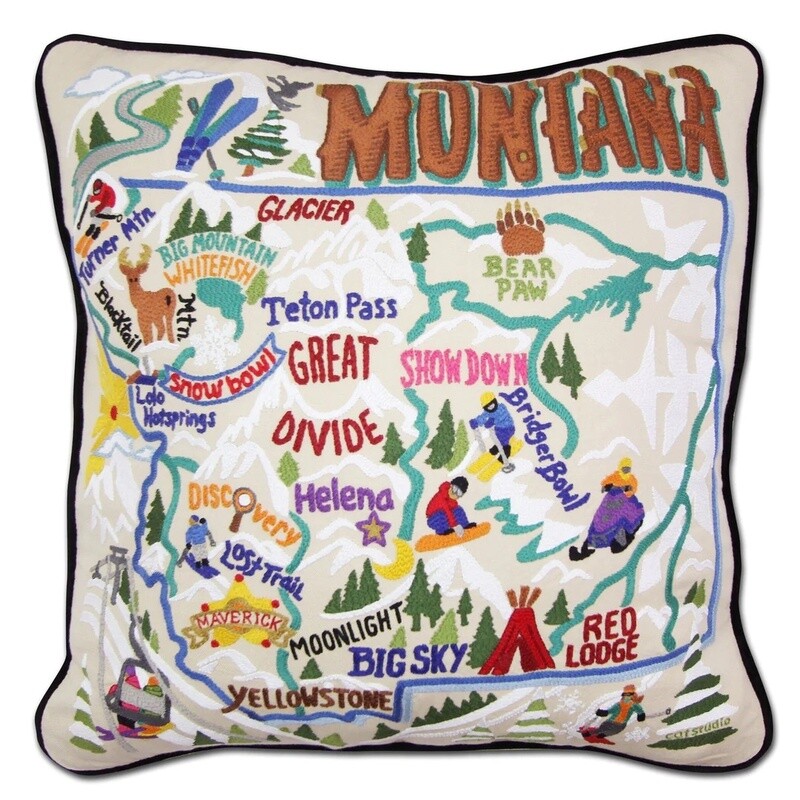 Pillow Ski Embroidered