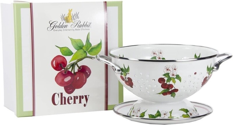 Cherry Enamel Colander