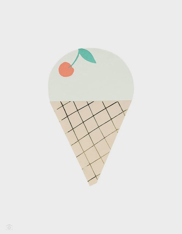Napkins Ice Cream cherry