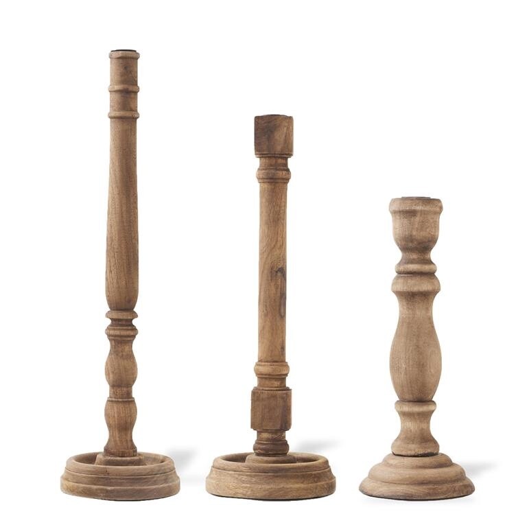 Candleholder Taper Brown wood