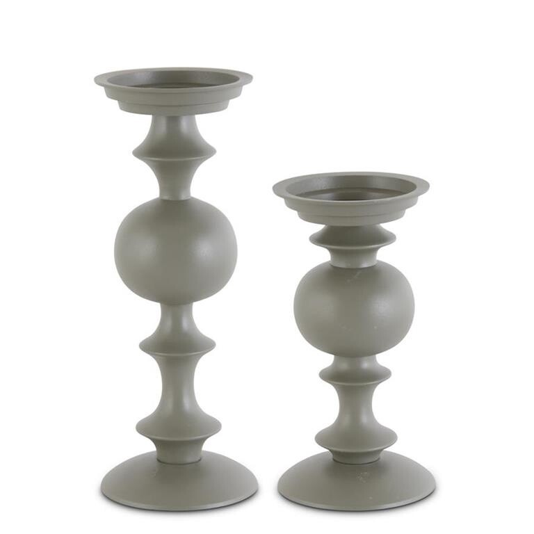 Candleholder Green Matte Metal