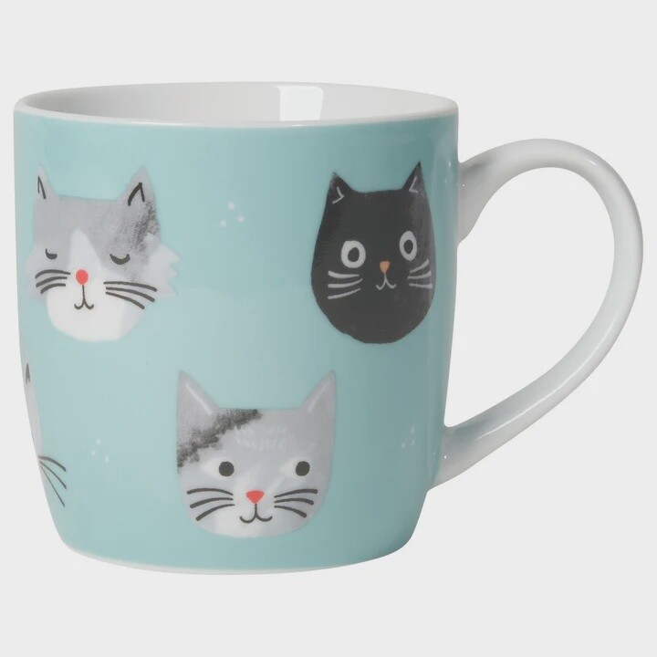 Mug Cats Meow Blue with cats