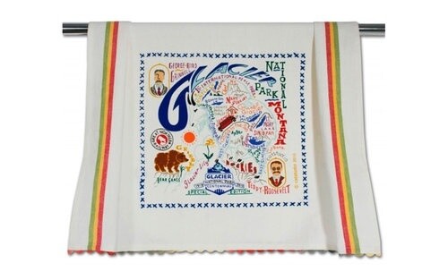 Glacier Park Embroidered Dishtowel