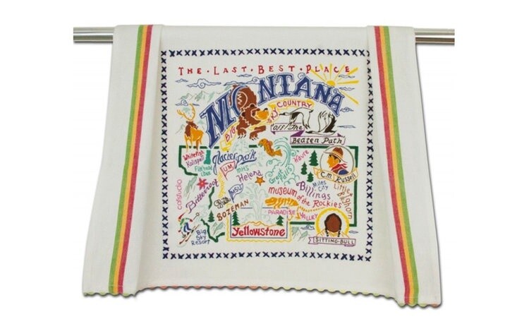 Montana Dishtowel, Embroidered