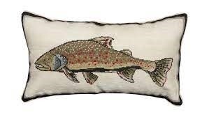 Pillow Bull Trout, Needlepoint