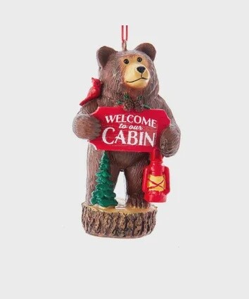 Welcome to the Cabin Bear Ornament