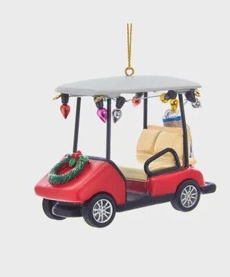 Automobile: Golf Cart with Wreath Ornament