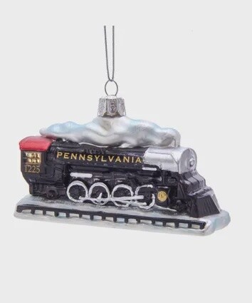 Automobile: Glass Pennsylvania Train Ornament