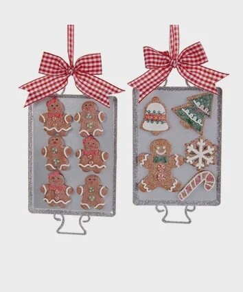 Food: Gingerbread cookies on tray Ornament