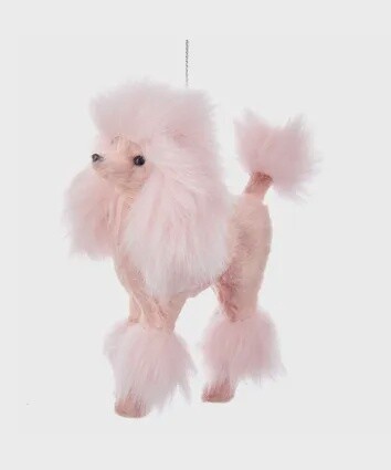 Plush Pink Poodle Ornament